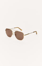 Satin Gold + Brown Highway Sunglasses
