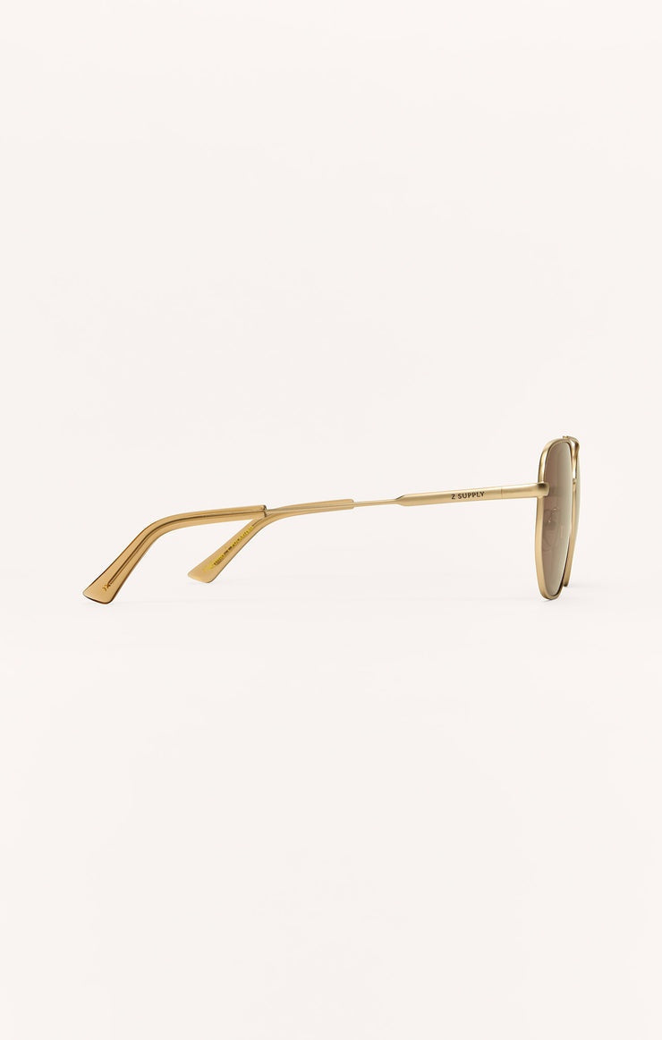 Satin Gold + Brown Highway Sunglasses