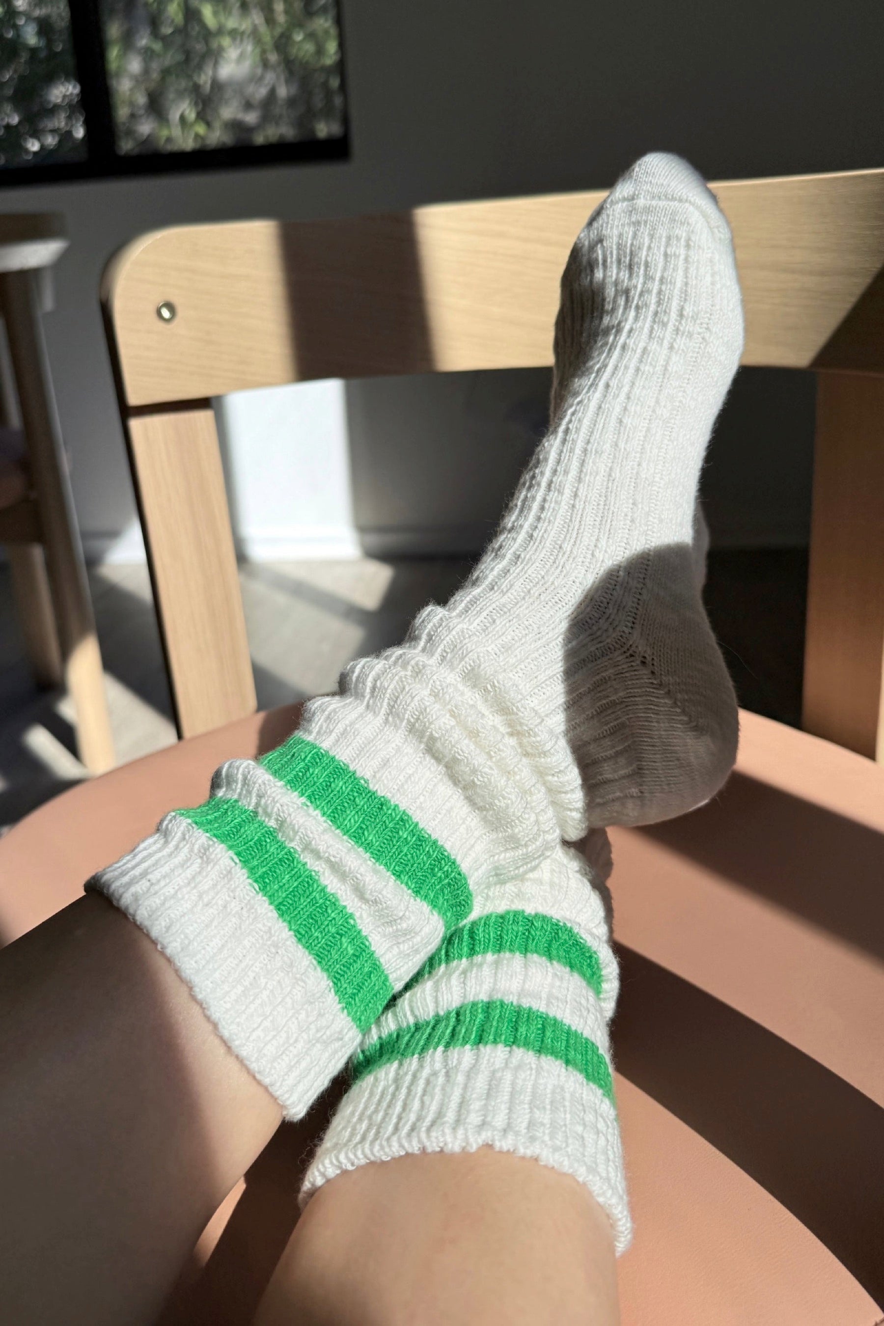 Green Varisty Cottage Socks