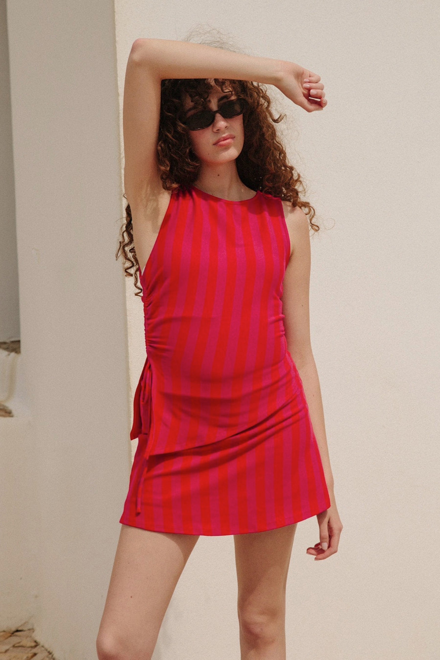 Raspberry Stripe Erin Tank