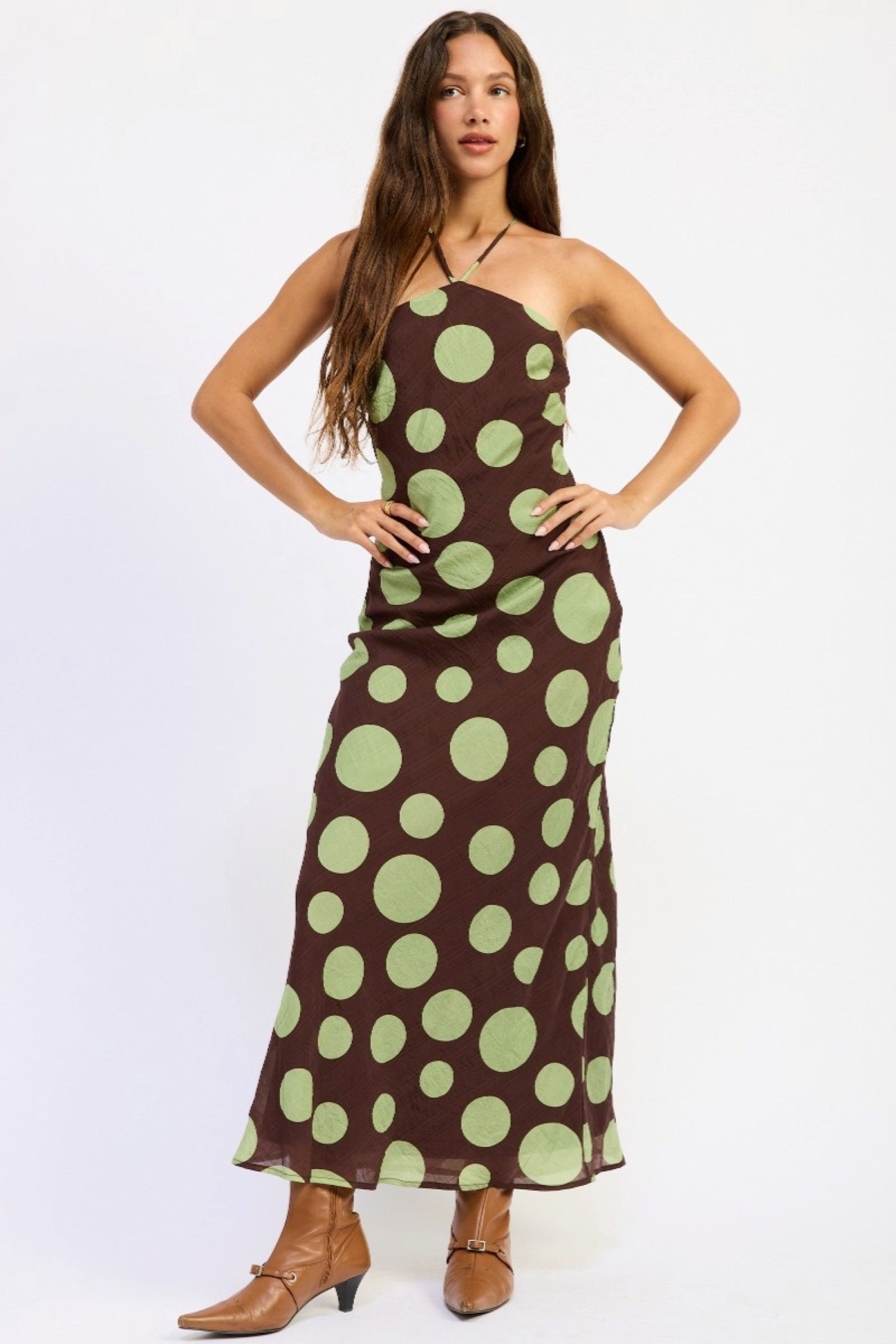 Green Spotted Gracie Dress