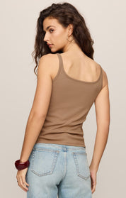Light Toffee Vale Scalloped Tank