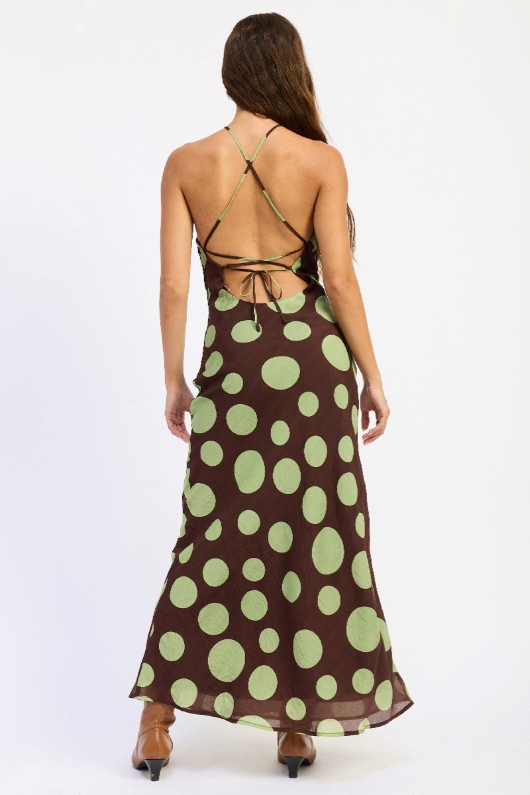 Green Spotted Gracie Dress
