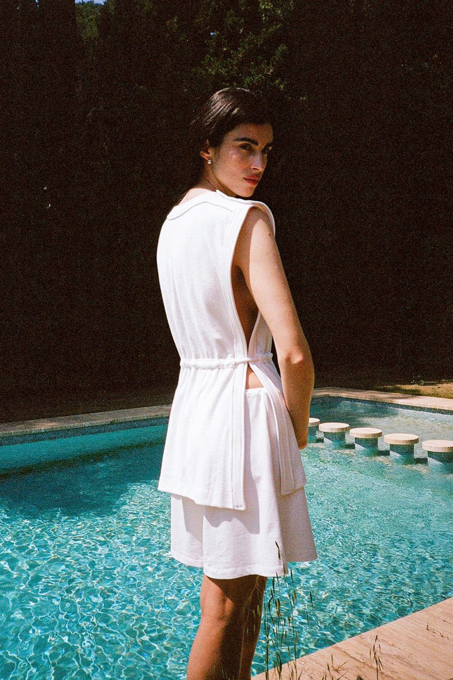 White Tessa Terry Tunic