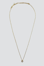 Gold Solitaire CZ Necklace
