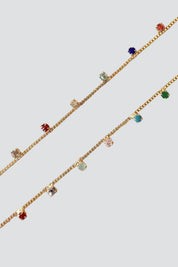 Gold Rainbow CZ Necklace