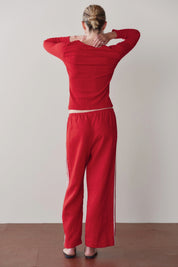 Bell Pepper Linen Stripe Crop Racer Pant