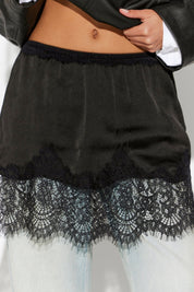 Black Meet In The Middle Slip Skirt