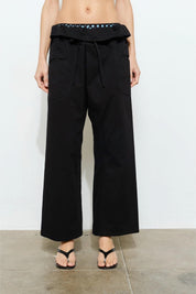 Black Anja Fold Over Pant