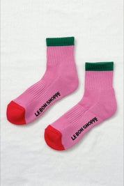 Rose Green Color Block Girlfriend Socks