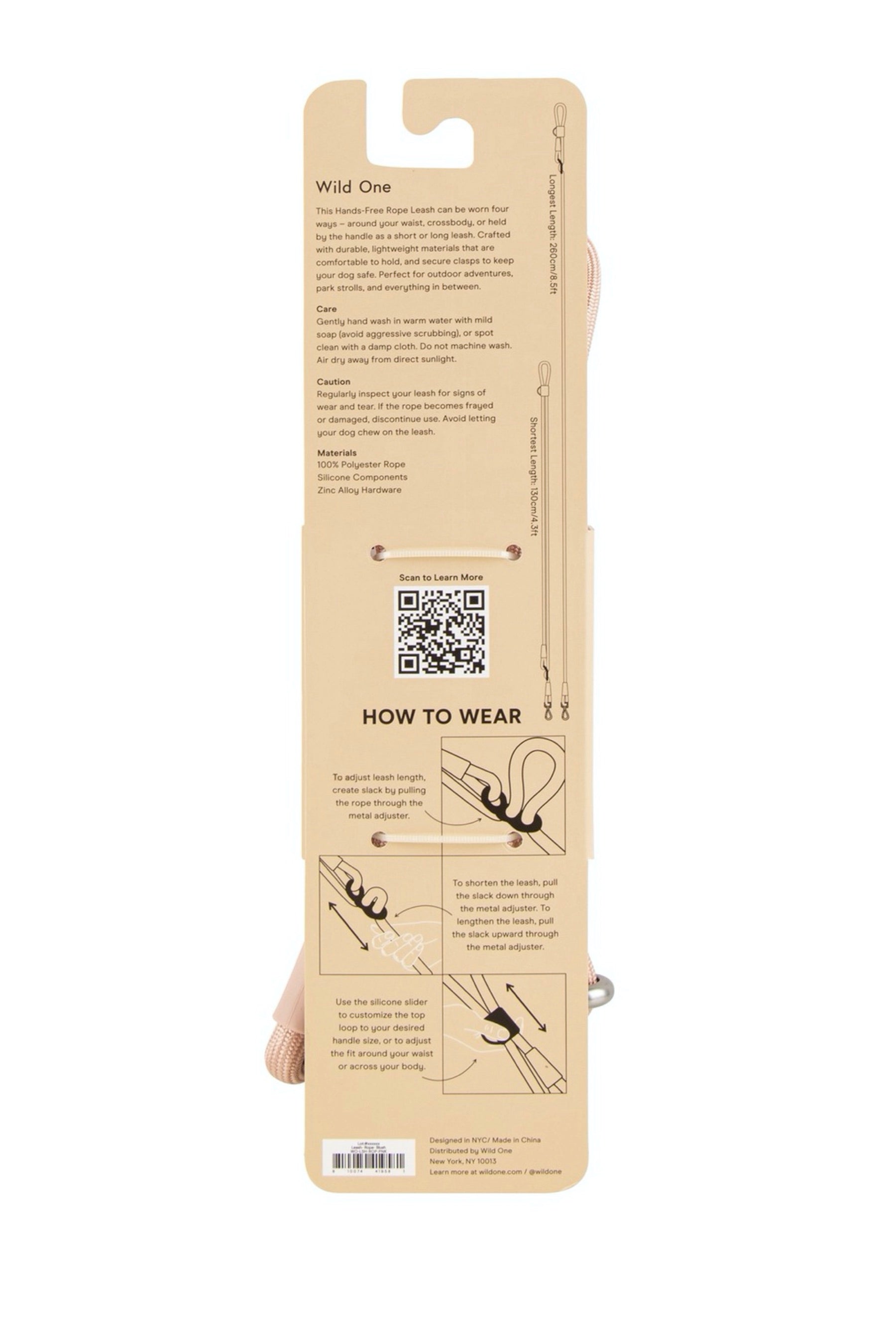 Blush Hands-Free Rope Leash