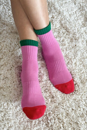 Rose Green Color Block Girlfriend Socks