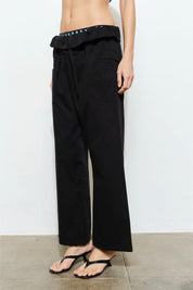 Black Anja Fold Over Pant