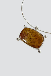 Silver Fossilized Coral Collar