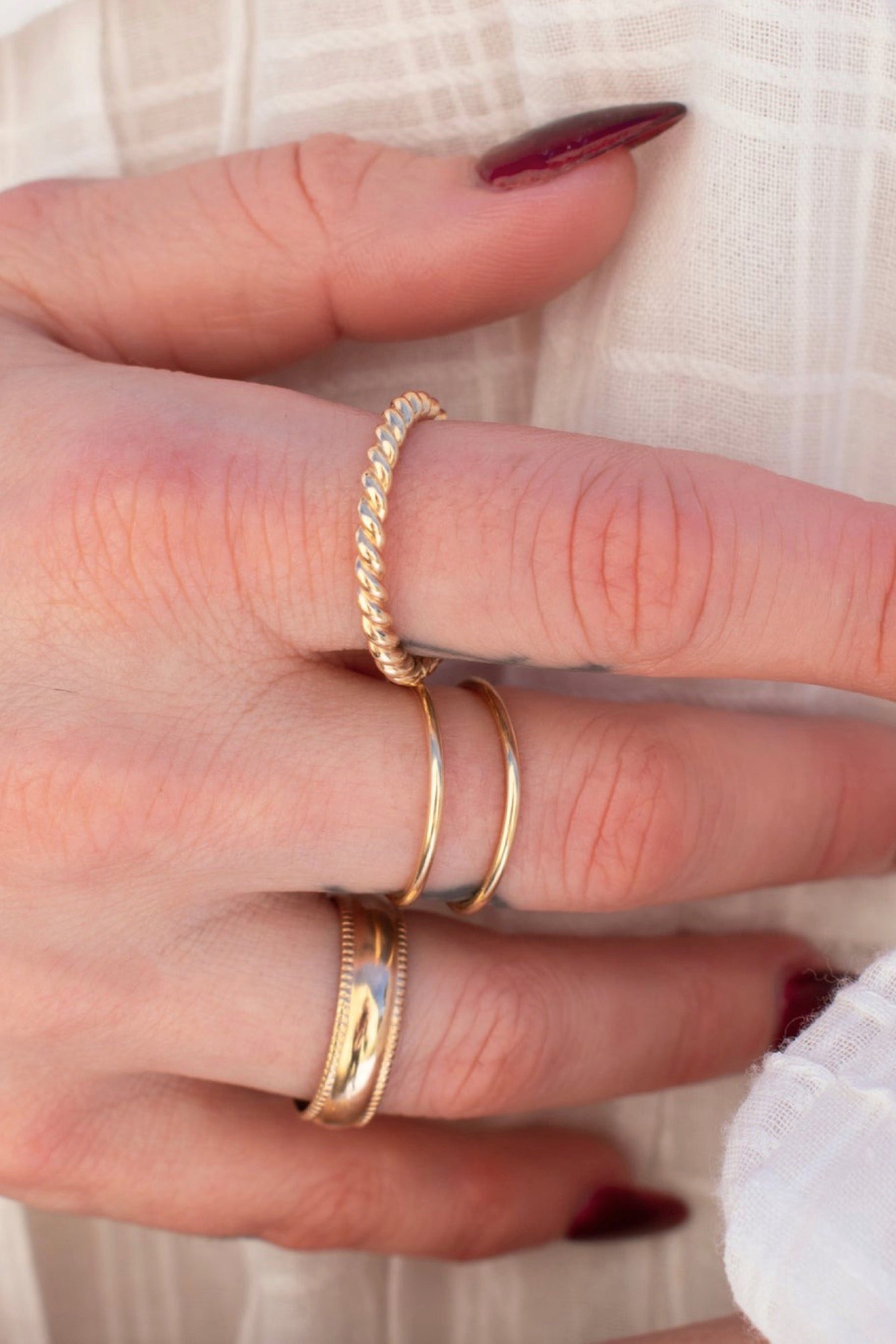Gold Bold Rope Ring