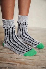 Black Plush Inside Out Sock