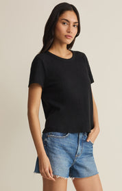 Black Junie Slub Tee
