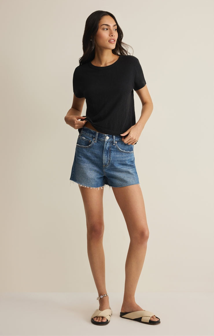 Black Junie Slub Tee