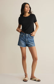 Black Junie Slub Tee