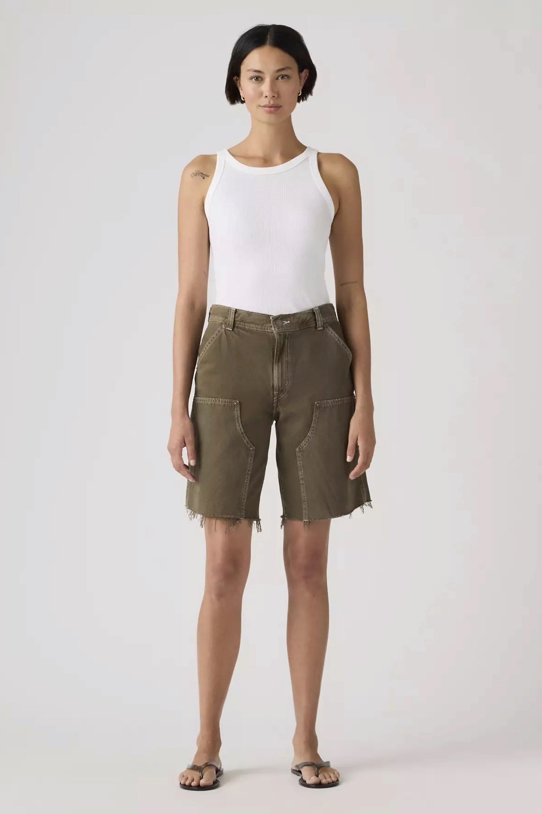 Washed Canteen Baggy Dad Utility Short
