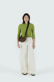 Brown Leather Small Crescent Bag