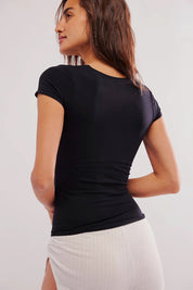 Black Clean Lines Baby Tee