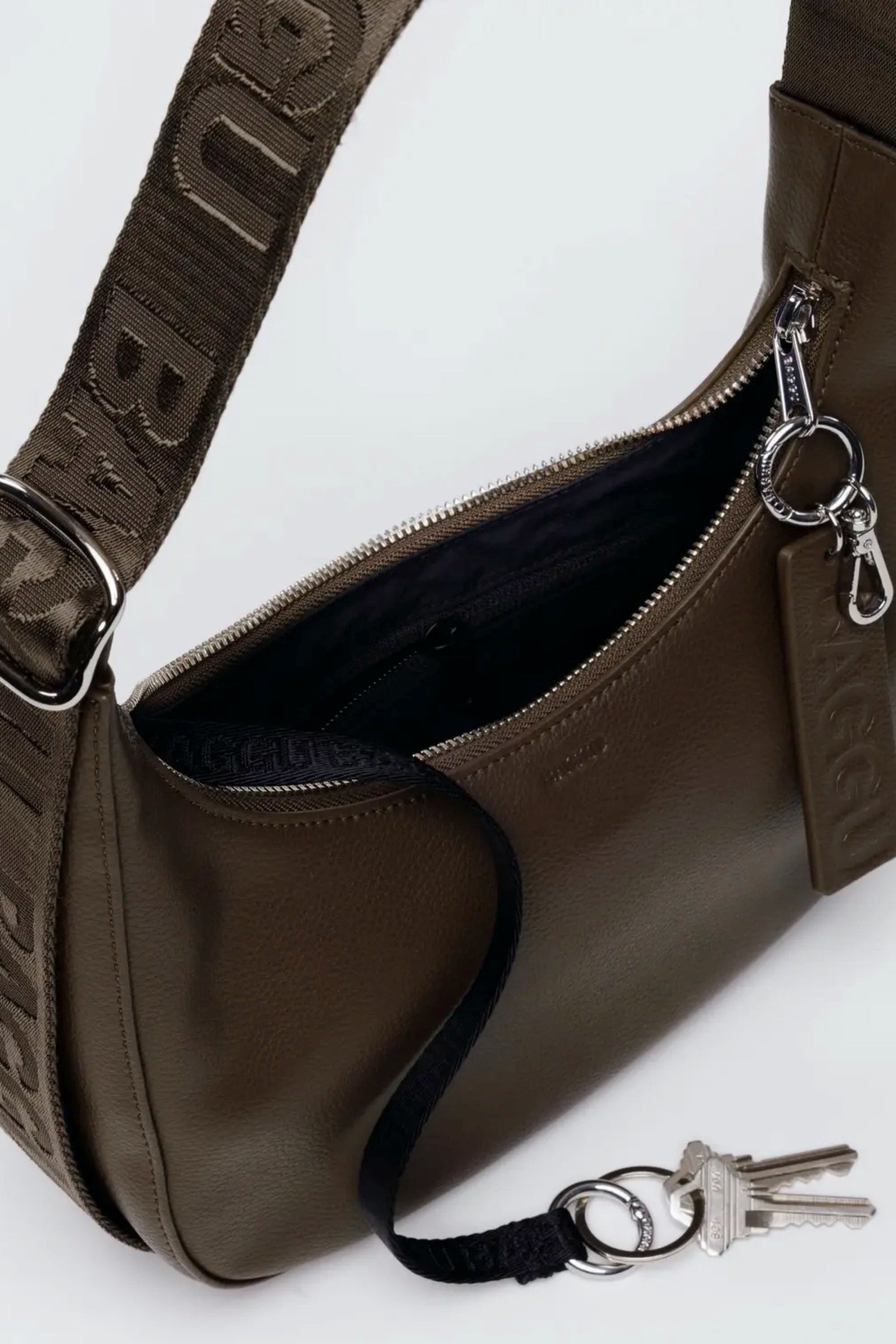 Brown Leather Small Crescent Bag