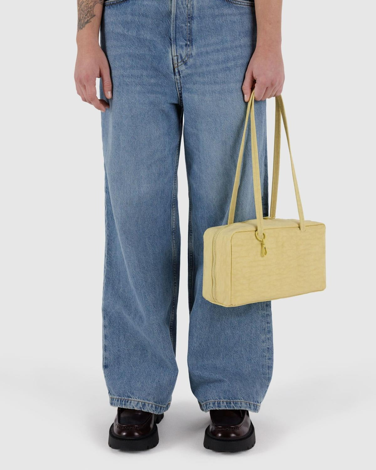 Butter Nylon Bowler Bag