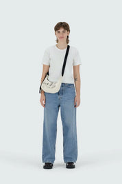 Embroidered Shells Small Crescent Bag