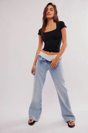 Black Clean Lines Baby Tee