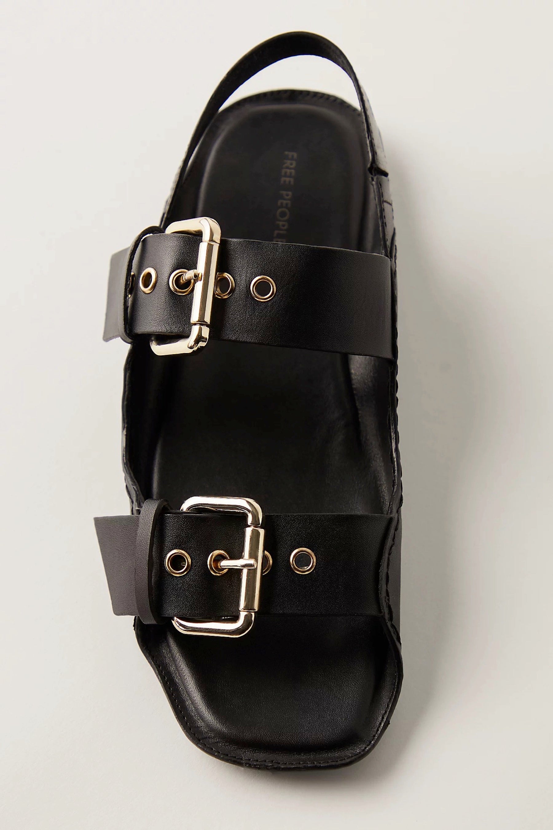 Black Blossom Buckle Sandal