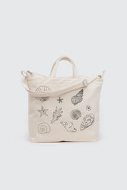 Embroidered Shells Horizontal Duck Bag