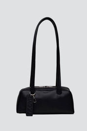 Small Black Leather Bowler Bag