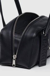Small Black Leather Bowler Bag