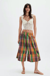 Orange Ivy Crop Pull-On Cullotte