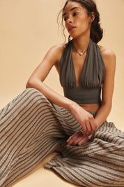 Charcoal Striped Quinn Pant