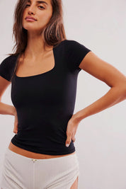 Black Clean Lines Baby Tee