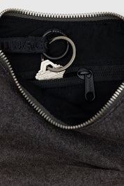 Washed Black Denim Small Crescent Bag