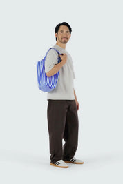 Blue Painted Stripe Baggu