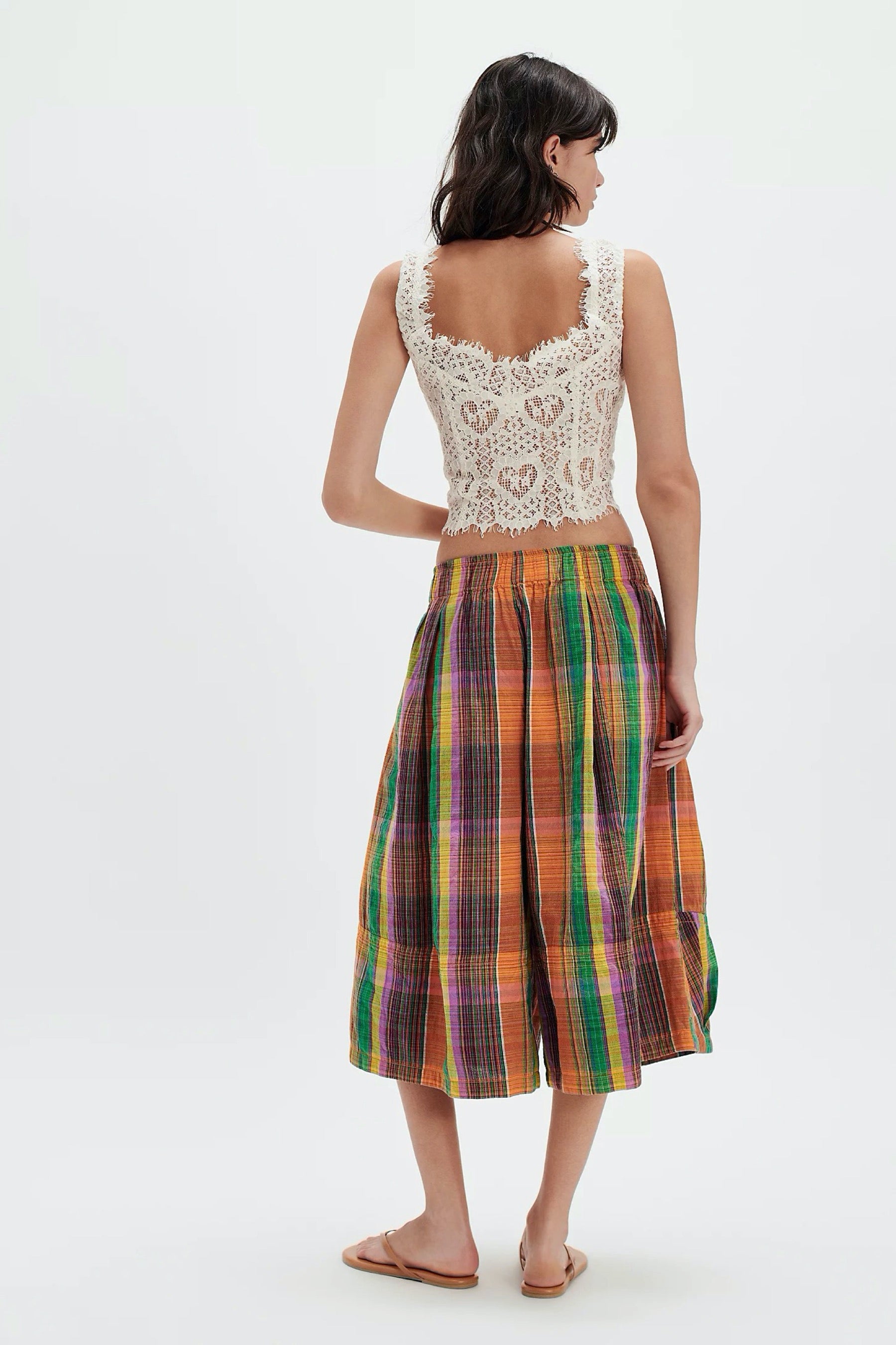 Orange Ivy Crop Pull-On Cullotte