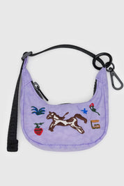 Embroidered Pony Crescent Bag Charm