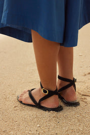 Black Waverly Whipstitch Thong