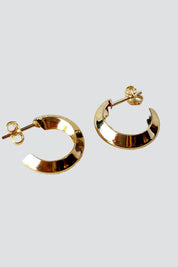 Gold Faceted Hoops