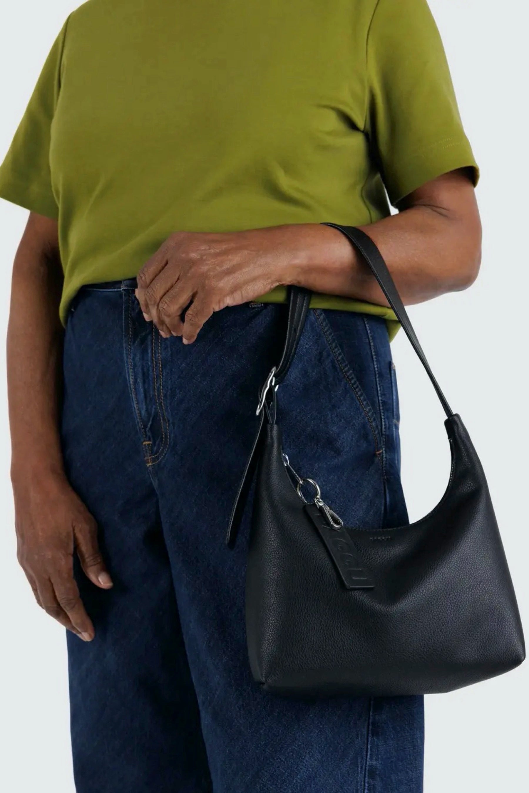 Black Leather Mini Shoulder Bag