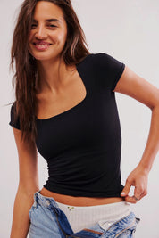 Black Clean Lines Baby Tee