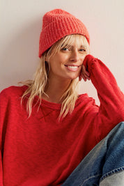 Cherry Tomato Harbor Ribbed Beanie