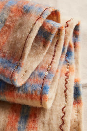 Ivory Combo Plaid Skinny Scarf