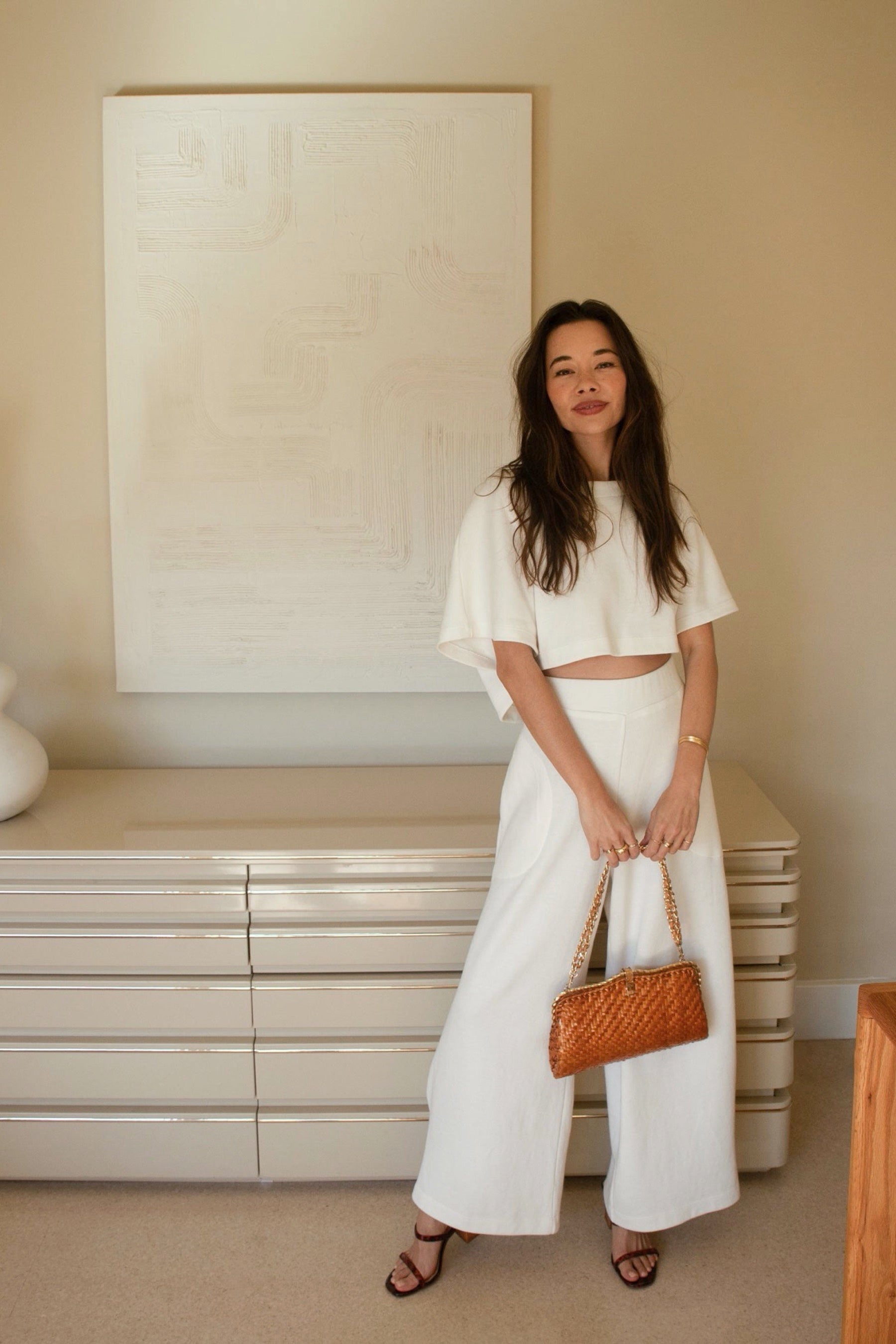 Boucle White Delilah Pant