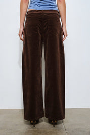 Brown Cord Cosette Barrel Pant