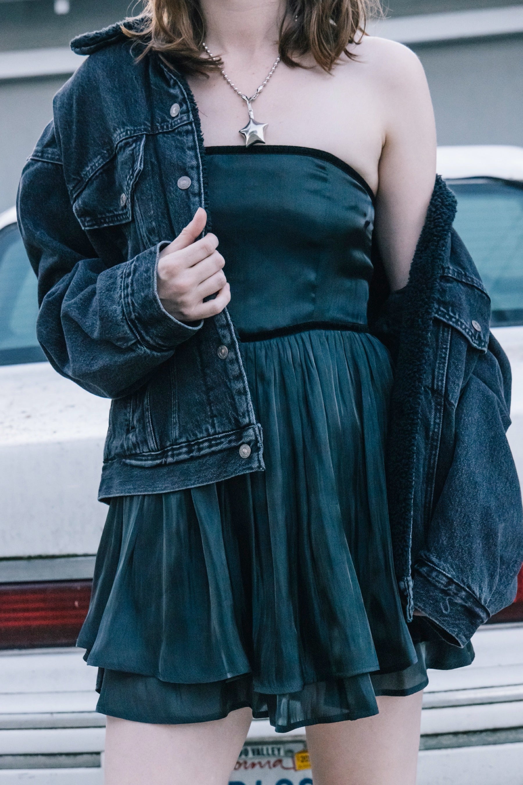 Black Daisy Mini Dress